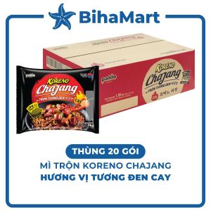 [THÙNG 20 GÓI] - PALDO - Mì trộn Koreno Chajang tương đen cay Mì trộn Koreno Úp 4p tương đen cay Koreno Chachang (78g/gói)