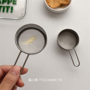 INS Flour Sifter Baking Stainless Steel Icing Sugar Cocoa Powder Sieve Ultra-Fine Mini Handheld Small Sieve Strainer Dessert
