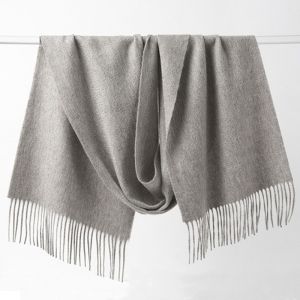 ผ้าพันคอไหมแกะแท้สีแดง ผ้าพันคอไหมแกะสำหรับผู้หญิง ผ้าพันคอไหมบางระดับไฮเอนด์ สำหรับผู้ชาย ฤดูใบไม้ผลิและฤดูใบไม้ร่วง ผ้าพันคอไหมแกะแท้ 300 ขนแกะ