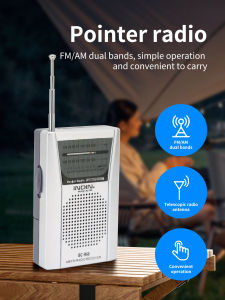 Outdoor Portable Radio Pocket AM/FM FM Radio Stereo Digital Radio with 5W Speaker 3.5mm Jack  Antenna Full Band Radio Receiver