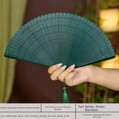 XIWUSHOUJIANG | Bamboo Folding Fan for Traditional Chinese Dance Photo Props Qipao Accessories