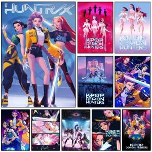 Bandai | Anime Movie K-Pop D-Demon Hunters Poster High Quality Print Waterproof Wall Art Sticker For Bar Living Room Decor Gift