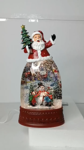 D&D Home l 8012 Christmas Snow Globe Christmas Lantern Xmas Gift Lighted Musical Festive Decor