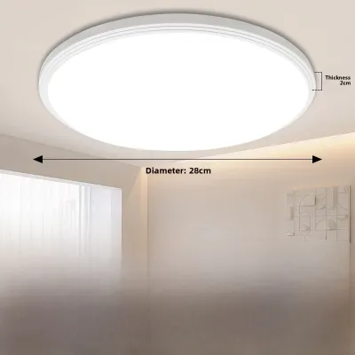 Ultra-Thin round LED Ceiling Light Waterproof Kitchen Bathroom Bedroom Corridor Lamp Three-Resistant Materials for Home Decoration