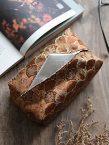 Chinese Style Luxury Tissue Box Cloth Art Cover High End Drawer Tissue Bag Living Room Home Sample Room Simple Style Folk Custom