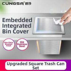 CUNGSA | Flip Lid Recessed Kitchen Trash Can Square