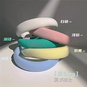 Băng Đô Xốp Rộng Màu Macaron Dành Cho Nữ Phong Cách Hàn Quốc Băng Đô Thời Trang Đơn Giản Băng Đô Rửa Mặt Cho Bé Gái