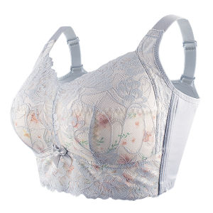 FallSweet Plus Size Minimizer Bra Women Wireless Lace Push Up Bralette Comfort Breathable Underwear Adjustable Wide Strap CD Cup