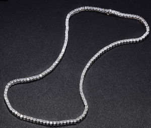 YLMyself Zircon Necklace 925 Sterling Silver Tennis Chain 2mm 3mm 4mm 16-24 Inch Luxury Shiny Jewelry For Women Men