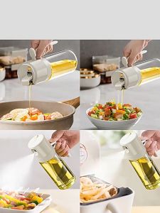 【Clearance Sale】New Oil Bottle Spray Glass For Cooking 550ml Baking Mist Sprayer Pour Leak-Proof Kitchen Oil Sprayers