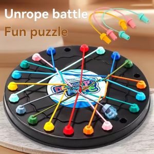 Kid Rope Knots Puzzle Board Game Color Line Twisted Connected Ropes Logic Thinking Table Game Parent Child Interactive Toy