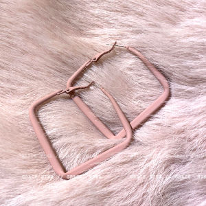 Geometric Square Earrings Pink Sweet Fugitive Style Womens Fashion Jewelry  out Cute Alloy Ear Studs Autumn Winter New