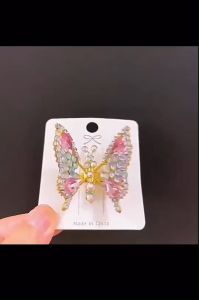 กิ๊ฟผีเสื้อ กิ๊ฟติดผม (สุ่มสี) ประดับเพชรเทียม หรูหรา น่ารัก ดิ้นดุ๊กดิ๊ก สามมิติ พร้อมส่ง/G0040