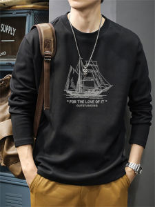 JIANMUJI | Cotton Loose Mens Long Sleeve T-Shirt