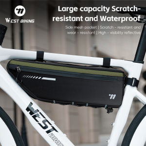 West Biking | WEST BIKING 2.6L Bicycle Top Tube Bag Large Capacity Scratch Resistant Waterproof Bike Frame Bag MTB Road Bicycle Accessories