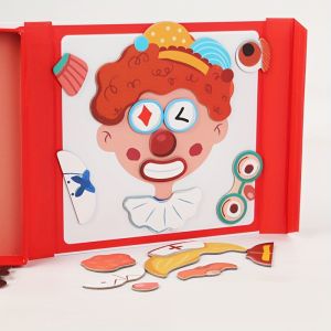 Magnetic Puzzle Book for Kids Educational Travel Toy Face and Outfit Matching Game Creative Magnetic Dress-Up and Expression Playset for Boys and Girls Aged 3-6