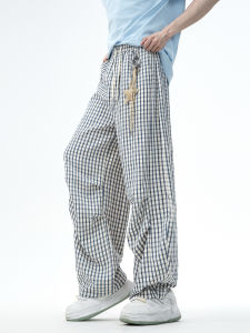 Quần Ống Đứng Kẻ Caro Thường Ngày Cho Nam Mùa Hè Thiết Kế Sao Quần Ống Rộng Xếp Ly Quần Dài Thoải Mái Cho Cả Nam Và Nữ