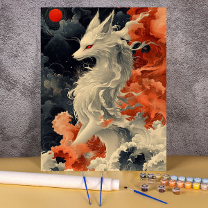 Coloring By Numbers Acrylic Painting Kit Animals Horse Tiger Fox Bear Snake Dragon Diy Paint By Number On Canvas Wall Decoration