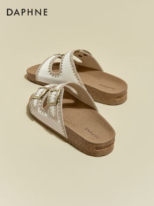 รองเท้าแตะส้นหนา Daphne สำหรับผู้หญิง ฤดูใบไม้ร่วง 2025 รองเท้าแตะชายหาดแบบลำลอง สไตล์ใหม่ รองเท้าแตะแบบ Kebken ทรงแบน หัวเข็มขัด รองเท้าแตะแบบสวมสบาย