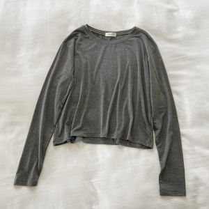 Black White and Gray Minimalist Easiest for Match Pure Color Short High Waist Slim Looking Loose Modal Long Sleeves T-shirt Womens Overall Bottoming Shirt