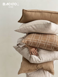 Modern Minimalist Linen Pillow Home Spring Summer Vintage Gridless Pillowcase Wabi Sabi Style Furniture Decorative Cushion
