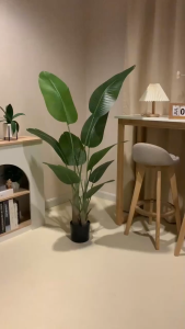 【100 years will not be old】 Artificial Plants big size 120/150/180cm artificial plants home display decor plants Artificial bamboo tree plant Fake ficus lyrata Plant For Indoor House Home Wedding Office