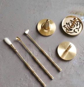 Combo bộ dụng cụ tạo khuôn trầm (6 món) 100g bột trầm tự nhiên 2 bột dẫn nhiệt 1 lư sứ