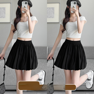 MiiOW | Quần short ren đen cạp cao cho nữ mùa hè ngọt ngào và cay nồng Thiết kế chữ A Quần váy đèn lồng ballet