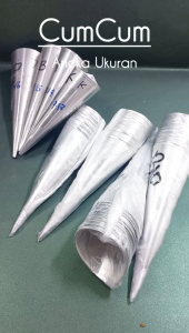 PROMO HARGA ISI 10 BIJI CETAKAN KUE CUMCUM / KERUCUT / CUM CUM / CORNETO BERBAGAI UKURAN