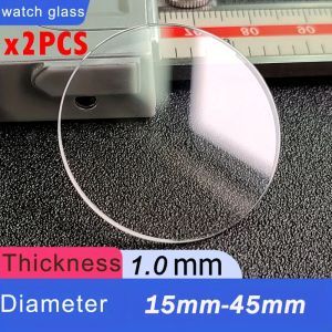 2pcs Thickness Diameter Flat Watch Crystal Mineral Glass Replacement Parts Round Mechanical Watch Glass Lens Repair Tool