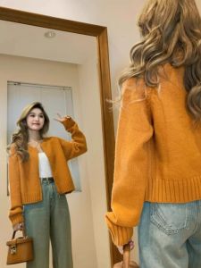 PEIXI | Áo Cardigan Len Dệt Kim Phong Cách Đơn Giản Có Hai Đường Kéo