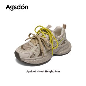 Agsdon | Thick-soled Platform Dad Shoes for Women Grey
