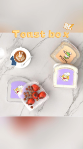 Portable Lunch Box Sandwich Storage Box Bpa Free Bread Box Food Container for Toast Reusable Washable Breakfast Box