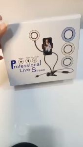 Ring Light with Cell Phone Holder Stand Desk Lamp with 3 Light Modes Flexible Arms 2 in 1 - Keimav