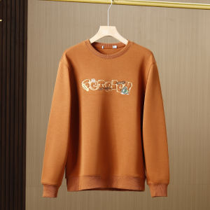 เสื้อฮู้ดคอกลมหลวมๆ ปักลายหนักสำหรับผู้ชาย ฤดูใบไม้ร่วง 2025 เสื้อผ้าผู้ชายสไตล์ยุโรปและอเมริกันแบบลำลอง