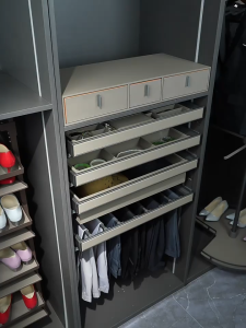 Rivno Bedroom Wardrobe Decorations Shelf Metal Leather Jewelry Tray Drawer Sliding Pull Out Bakset