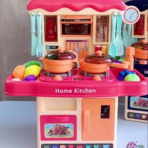Hàng sẵn Bộ Đồ Chơi Nhà Bếp Có Bồn Rửa Chén Khói Âm Thanh Ánh Sáng Như Thật Bộ Đồ Chơi Mô Phỏng Nấu Ăn Nhà Bếp Cho Bé