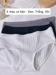 Quần Lót Gân Tăm Chất Liệu Thun Cotton Co Giãn Thoáng Khí Đồ Lót Nữ Màu Sắc Đơn Giản Kẻ Sọc Dễ Chịu Êm Ái Suốt Ngày TIDO TIDO