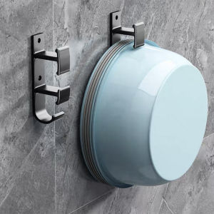 MEIDOO คลิปหนีบอ่างล้างหน้าสีดำ คลิปหนีบเอนกประสงค์ ที่เก็บของในห้องน้ำ