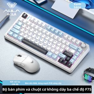 AULA | Bàn Phím Cơ Đa Năng Không Dây & Bluetooth 3 Chế Độ Kết Nối RGB Cho Văn Phòng và Chơi Game