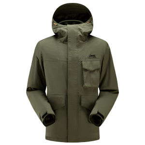 Jeep | Jeep Outdoor Three-in-One Fleece Lined Hooded Jacket Waterproof Windproof Warm Detachable Coat For Hiking Camping Climbing Travel