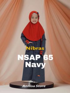 Baju Dress Anak Cantik & Lucu Daily Outfit Baby Little Girl Nibras NSAP 65 NAVY / Gamis Set Hijab Anak Perempuan Umur 1 Tahun Fresh & Cute