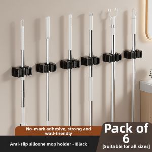 WEIMEIYUAN | New No-Drill Wall-Mounted Mop and Broom Holder with Hooks and Storage Rack