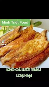 Khô Cá Lưỡi Trâu Đại Size Siêu To Khổng Lồ- Chiên Vàng Lên Giòn Rụm Phần Đuôi Thịt Ngọt Tự Nhiên.Đặc Sản Minh Triết
