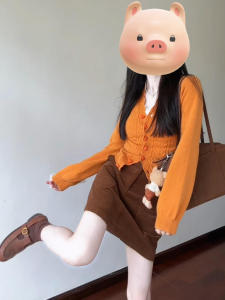 Vivid Floral Knitted V-Neck Short Sleeve Sweatshirt Womens Slim Fit Cardigan Chinese Handmade Soft Polyester Unique Style