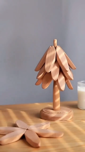 Tree Design Stand Wooden Trivets Decorative Anti Scald Heat Resistant Table Mat Coaster Wood Placemats Pot