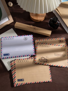 Retro European Style Air Mail Envelope And Paper Set Postcards Cards Greeting Cards Stationery Kit Customizable Postal Bag