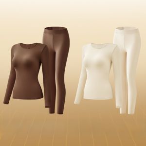 miiow | Thermally Regulating Ultra-Thin Invisible Base Layer Womens Thermal Underwear Set Cat Person 37 Degree Constant Temperature