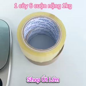 1 Cuộn băng keo trong đục 100yard nặng 170gram rộng 4.7cm lõi 5mm 1 cây có 6 cuộn nặng 1kg