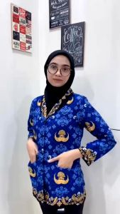 Batik Korpri Wanita & Pria Kerah Hitam Terbaru 2025
